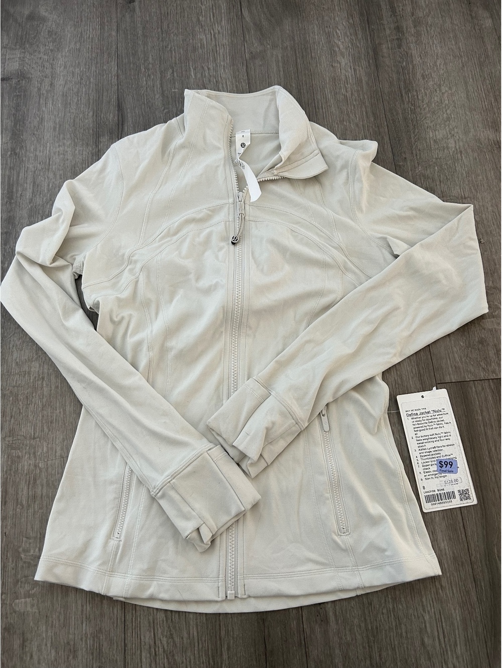 Lululemon Define Jacket Nulu Bone Size 6 NWT